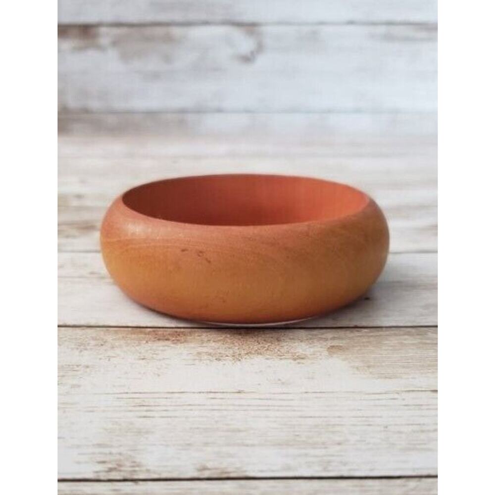 Vintage Bracelet / Bangle Orange Wooden Chunky Bracelet